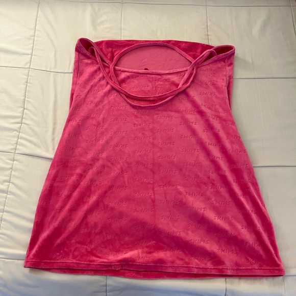 SKIMS VELOUR HOT PINK DRESS - Picture 3 of 3